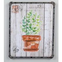 19.7 Inch H green/brown canvas wall art