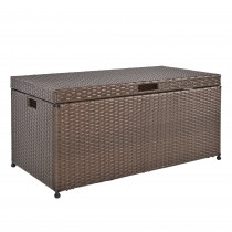 Espresso Wicker Patio Furniture Storage Deck Box
