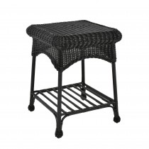 Outdoor Black Wicker Patio Furniture End Table