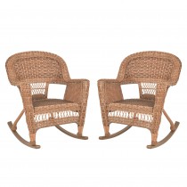 Honey Rocker Wicker Chair Without Cushion -  Set of 2