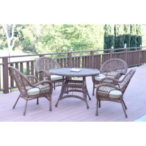 5pc Santa Maria Honey Wicker Dining Set - Tan Cushions