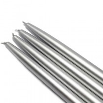 10 Inch Metallic Silver Taper Candles (144pcs/Case) Bulk