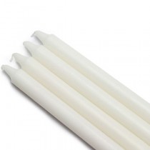 10 Inch White Straight Taper Candles (144pcs/Case) Bulk