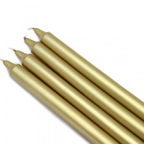 10 Inch Metallic Gold Straight Taper Candles (144pcs/Case) Bulk