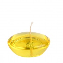 3 Inch Clear Yellow Gel Floating Candles (72pcs/Case) Bulk