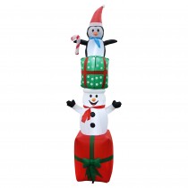 8FT GiFTboxes Snowman & Penguin Pyramid Inflatable