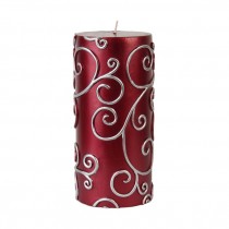 3 x 6 Inch Scroll Pillar Candle