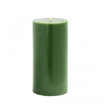 3 x 6 Inch Hunter Green Pillar Candle