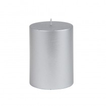 3 x 4 Inch Metallic Silver Pillar Candle