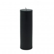 2 x 6 Inch Black Pillar Candle