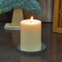 3 x 4 Inch Ivory Pillar Candles - Set of 24