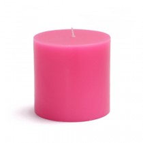3 x 3 Inch Hot Pink Pillar Candles (12pcs/Case) Bulk
