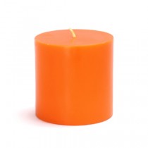 3 x 3 Inch Orange Pillar Candles (12pcs/Case) Bulk