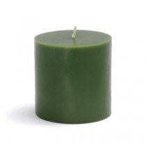 3 x 3 Inch Hunter Green Pillar Candles (12pcs/Case) Bulk