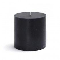 3 x 3 Inch Black Pillar Candles (12pcs/Case) Bulk