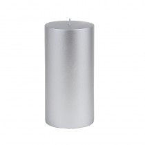 3 x 6 Inch Metallic Silver Pillar Candle (12pcs/Case) Bulk