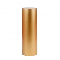 3 x 9 Inch Metallic Bronze Gold  Pillar Candles (12pcs/Case) Bulk