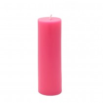 2 x 6 Inch Hot Pink Pillar Candle (24pcs/Case) Bulk