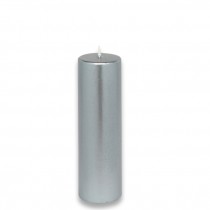 2 x 6 Inch Metallic Silver Pillar Candle (24pcs/Case) Bulk