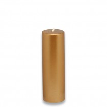 2 x 6 Inch Metallic Bronze Gold Pillar Candle
