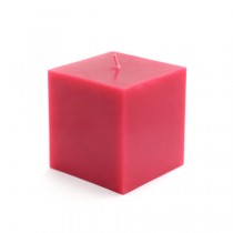 3 x 3 Inch Red Square Pillar Candles (12pcs/Case) Bulk