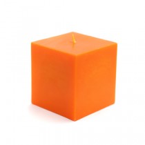 3 x 3 Inch Orange Square Pillar Candles (12pcs/Case) Bulk