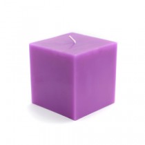 3 x 3 Inch Purple Square Pillar Candles (12pcs/Case) Bulk
