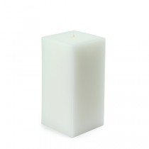 3 x 6 Inch White Square Pillar Candle  (12pcs/Case) Bulk