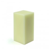 3 x 6 Inch Ivory Square Pillar Candle  (12pcs/Case) Bulk