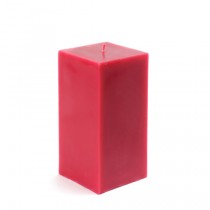 3 x 6 Inch Red Square Pillar Candle  (12pcs/Case) Bulk