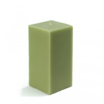 3 x 6 Inch Sage Green Square Pillar Candle  (12pcs/Case) Bulk