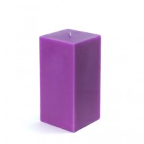 3 x 6 Inch Purple Square Pillar Candle  (12pcs/Case) Bulk