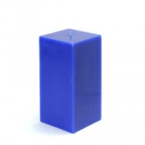 3 x 6 Inch Blue Square Pillar Candle  (12pcs/Case) Bulk