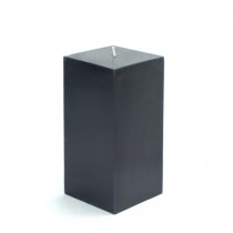 3 x 6 Inch Black Square Pillar Candle  (12pcs/Case) Bulk
