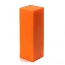 3 x 9 Inch Orange Square Pillar Candle (12pcs/Case) Bulk