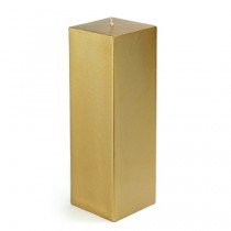 3 x 9 Inch Metallic Bronze Gold Square Pillar Candle (12pcs/Case) Bulk