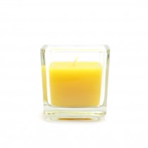 Yellow Citronella Square Glass Votive Candles (96pcs/Case) Bulk