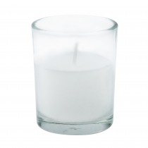White Round Glass Votive Candles (12pc/Box)