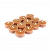 12pk Rain Lissed Oak Leaf Brown TeaLight Candles