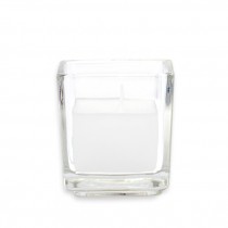 White Citronella Square Glass Votive Candles (12pc/Box)