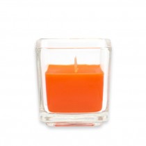 Orange Square Glass Votive Candles (96pcs/Case) Bulk
