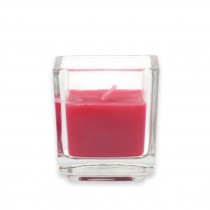 Red Square Glass Votive Candles (12pc/Box)