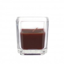 Brown Square Glass Votive Candles (12pc/Box)