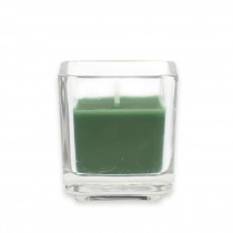 Hunter Green Square Glass Votive Candles (12pc/Box)