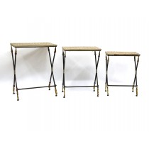 Wooden Folding Table (Set of 3)