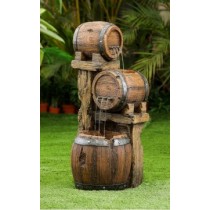 Wood Barrel Fountain