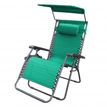 Oversized Zero Gravity Chair with Sunshade and Drink Tray - Green