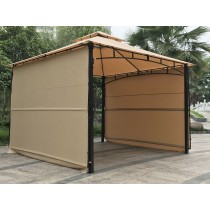 132 Inch x 132 Inch Meta Gazebo With Two Sides Awning