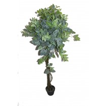 78 Inch White Net Shape Leaf Tree