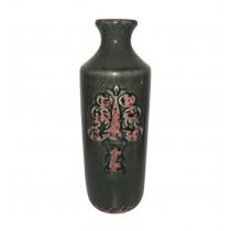 14" Green Ceramic Flower Vase 